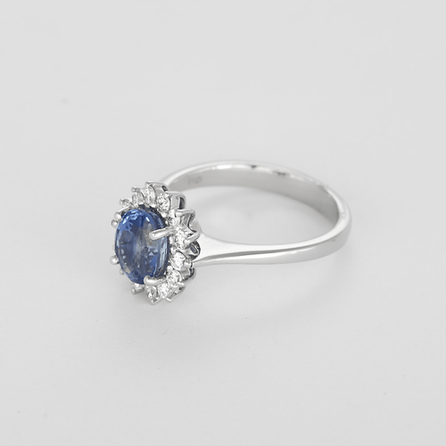 Bague Bague marguerite en or gris, saphir et diamants 58 Facettes DV16843-18-54-3