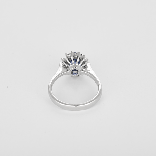 Bague Bague marguerite en or gris, saphir et diamants 58 Facettes DV16843-18-54-3