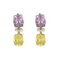 Boucles d'oreilles Paire de Boucles d'oreilles en or gris améthystes et quartz lemon 58 Facettes DV16843-15