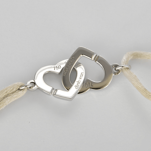 Bracelet Dinh Van - Double coeurs - Bracelet en or blanc 18K (750 millièmes) 58 Facettes DV31202-1