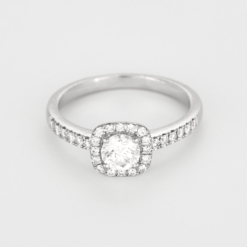 Bague 54 Bague en Or blanc 18k , diamant O.50 carat environ 58 Facettes DV31589-2
