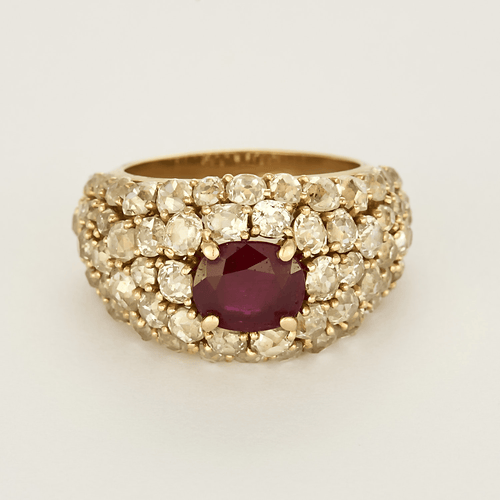 Bague 54 Bague en Or rose 18k Rubis 58 Facettes DV31385-2