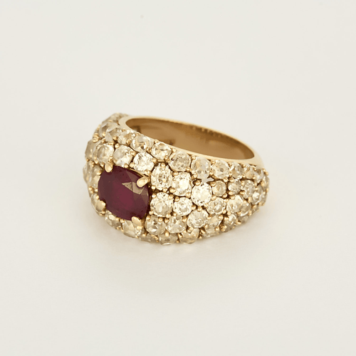 Bague 54 Bague en Or rose 18k Rubis 58 Facettes DV31385-2