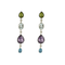 Boucles d'oreilles Boucles d'oreilles pendantes en or blanc, diamant, améthyste, topazes, péridot, améthyste 58 Facettes DV16843-25