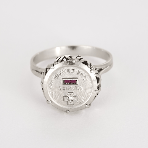 Bague 54 Augis Bague en Or blanc 18k Rubis and Diamant 58 Facettes DV31190-1