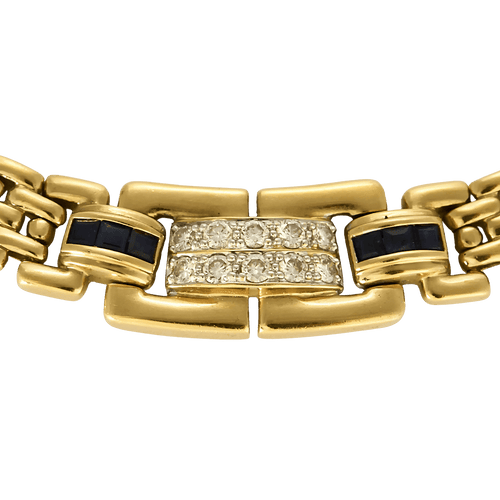 Collier Collier en Or jaune 18k Diamant and Saphir 58 Facettes DV31210-3