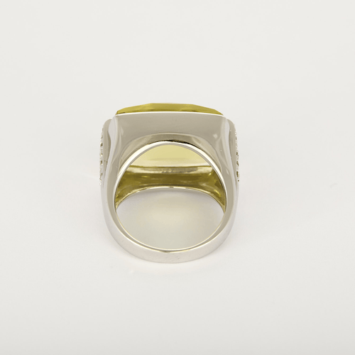 Bague Bague cocktail or 14K quartz lemon et diamants 58 Facettes DV16843-4-53-2