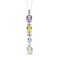 Collier Collier en or gris et pendentif 14K diamants, améthyste, quartz et topaze bleu 58 Facettes DV16843-16