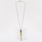 Collier Collier en or gris et pendentif 14K diamants, améthyste, quartz et topaze bleu 58 Facettes DV16843-16