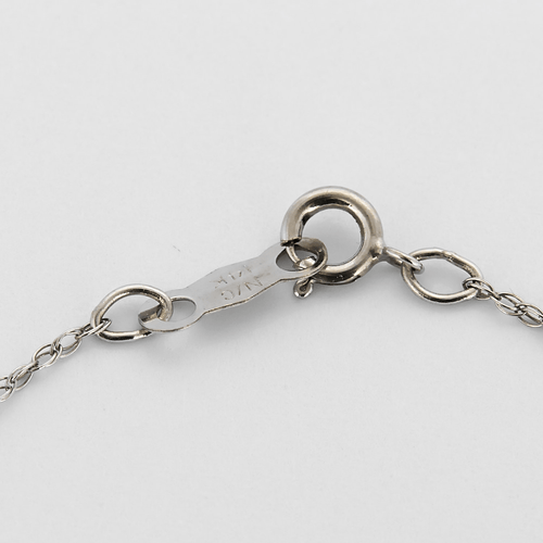 Collier Collier en or gris et pendentif 14K diamants, améthyste, quartz et topaze bleu 58 Facettes DV16843-16