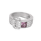 Bague 50 PIAGET - Miss Protocole - Bague en or gris , saphir rose et diamants 58 Facettes DV10300-1