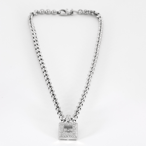 Collier CHOPARD - Happy Diamond - Collier en or gris et diamants 58 Facettes DV28992-3