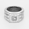 Bague CHOPARD - Happy diamond - Bague en or gris godronné et diamants 58 Facettes DV28992-2-50-2