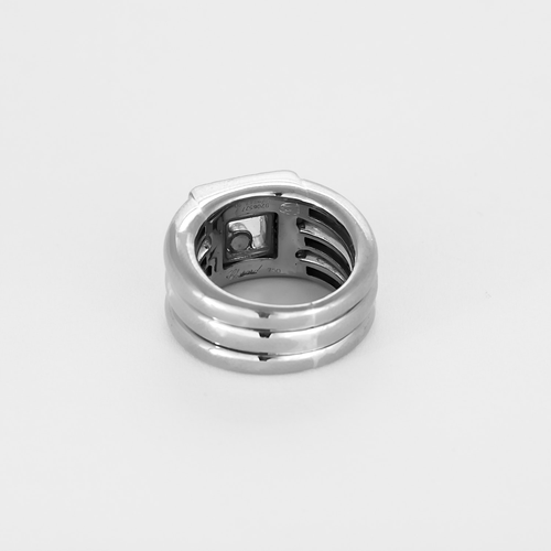 Bague CHOPARD - Happy diamond - Bague en or gris godronné et diamants 58 Facettes DV28992-2-50-2
