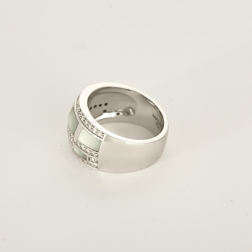 Bague 54 Other Bague en Or blanc 18k Diamant and Nacre 58 Facettes DV31569-2