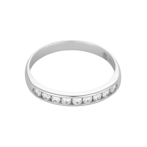 Bague 53.5 Demie-alliance en or blanc et diamants 58 Facettes DV31744-1
