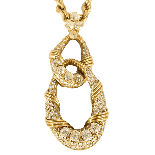 Collier Collier en Or jaune 18k et diamants. 58 Facettes DV31430-1