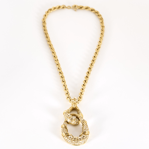 Collier Collier en Or jaune 18k et diamants. 58 Facettes DV31430-1