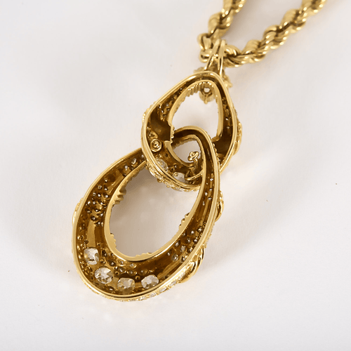 Collier Collier en Or jaune 18k et diamants. 58 Facettes DV31430-1