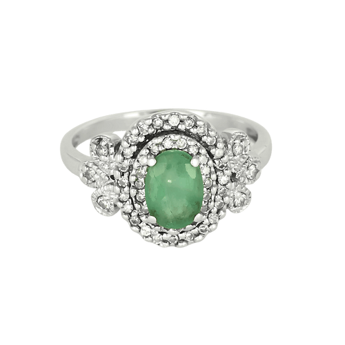 Bague en Or jaune 18k Emeraude and Diamant