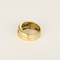 Bague jonc en or jaune, saphirs et diamants