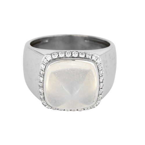 51 Fred Paris Collection : Pain de Sucre - Moyen modèle - Bague or gris et pierre de lune 58 Facettes DV31348-1