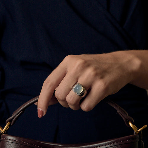 Other Bague en Or blanc 18k Moonstone