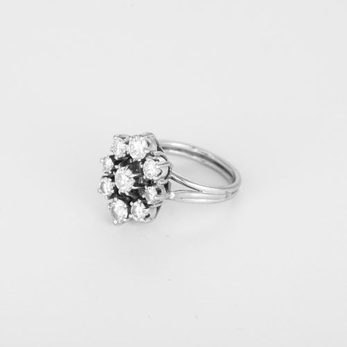 Bague 49 Bague marguerite or blanc et diamants : 1 carat environ 58 Facettes DV31868-3