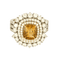 Bague en platine , citrine et diamants