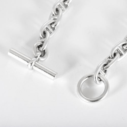 Hermes Collier Chaîne d'Ancre Argent