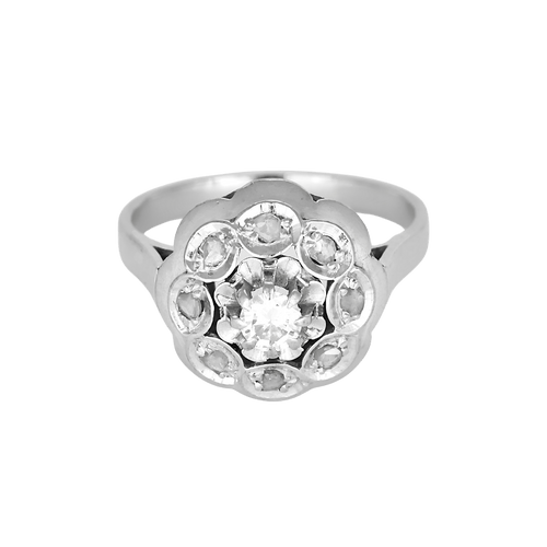 Bague 50 Other Bague en Or blanc 18k Diamant et diamants taillés en rose 58 Facettes DV31712-3