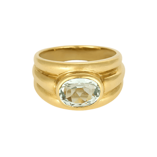 Bague en Or jaune 18k Aquamarine