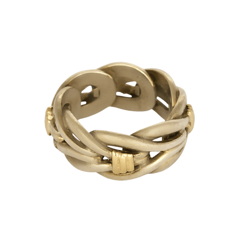 Bague Or jaune 18k et Argent
