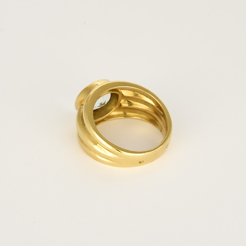 Bague en Or jaune 18k Aquamarine
