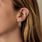 Boucles d'oreilles Christofle - Paire de Boucles d'Oreilles en or jaune 18K (750 millièmes) et argent ( 925 millièmes) à maille chevrons alternés d'attaches godronnées 58 Facettes DV31712-9