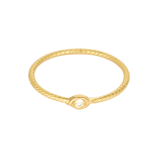 Délicate bague en or jaune et diamant : 0,05 carat