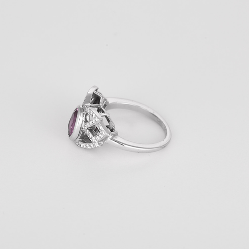 MELLERIO - FLORE Bague en Or blanc 18k Saphir
