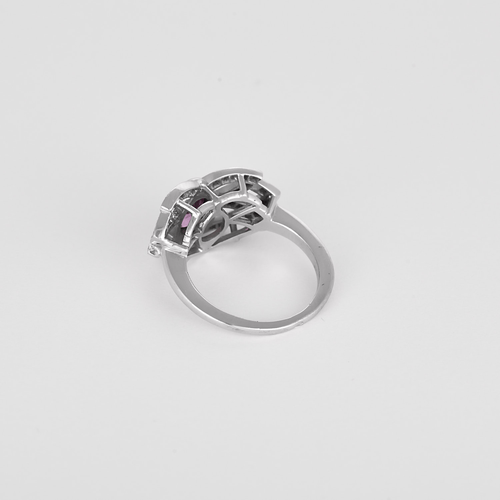 MELLERIO - FLORE Bague en Or blanc 18k Saphir