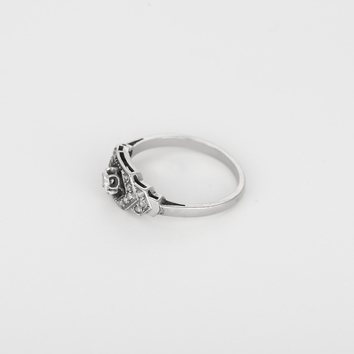 Bague Or blanc 18k et Platine Diamants