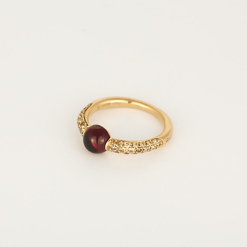 Bague 53 Pomellato - M'ama non M'ama - Bague jonc en or rose, tourmaline et diamants bruns : 0,35 carat 58 Facettes DV0386-6