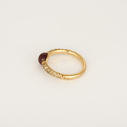 Bague 53 Pomellato - M'ama non M'ama - Bague jonc en or rose, tourmaline et diamants bruns : 0,35 carat 58 Facettes DV0386-6