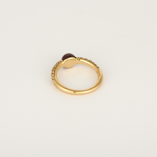 Bague 53 Pomellato - M'ama non M'ama - Bague jonc en or rose, tourmaline et diamants bruns : 0,35 carat 58 Facettes DV0386-6