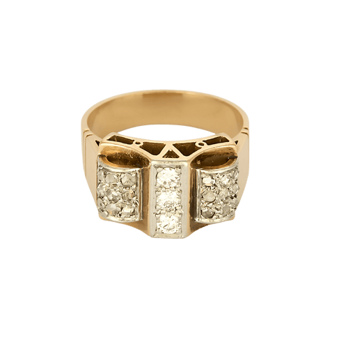 Bague 52 Bague Or jaune 18k et Platine Diamant 58 Facettes DV26158-9