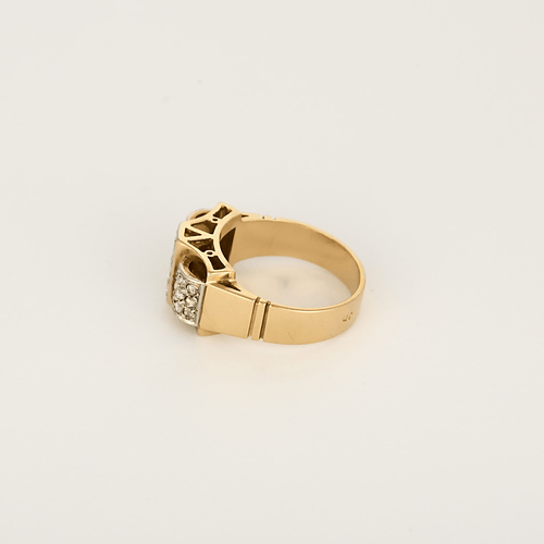 Bague 52 Bague Or jaune 18k et Platine Diamant 58 Facettes DV26158-9
