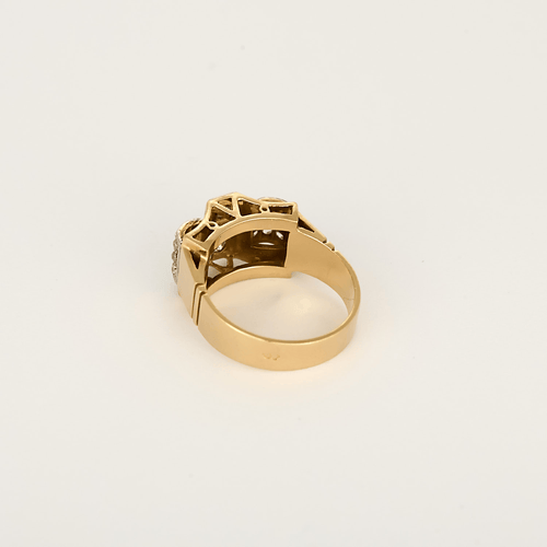 Bague 52 Bague Or jaune 18k et Platine Diamant 58 Facettes DV26158-9