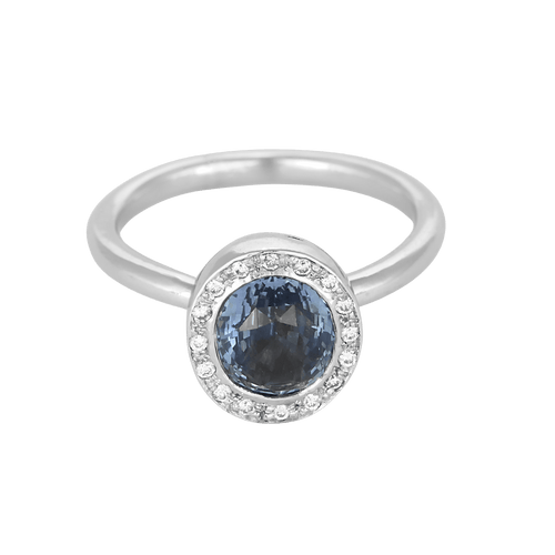 Bague 52 Bague en Or blanc 18k Saphir 58 Facettes DV31994-6