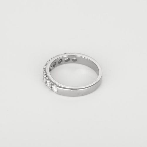 Bague 50 Demie Alliance en or gris et diamants 58 Facettes DV27734-2-50-2