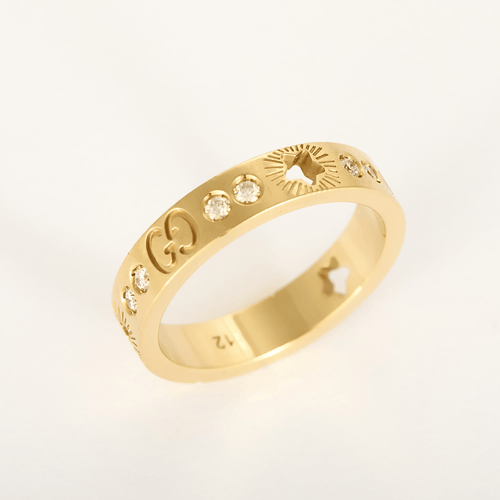 Bague 52 Gucci Bague Icon en Or jaune 18k Diamant 58 Facettes DV1703-3