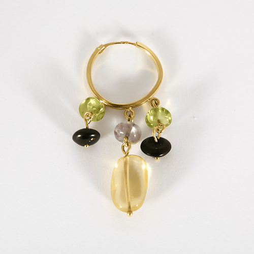 Boucles d'oreilles Boucles d'oreilles en or jaune, citrines, améthystes, péridots et onyx. 58 Facettes DV5390-20