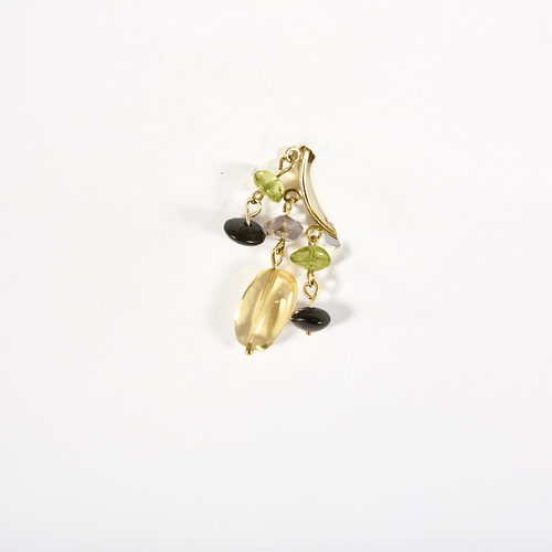 Boucles d'oreilles Boucles d'oreilles en or jaune, citrines, améthystes, péridots et onyx. 58 Facettes DV5390-20
